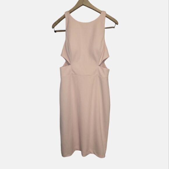 Aidan Mattox Pink Blush Side Cut-Out Dress 8 - Picture 1 of 11